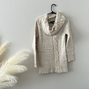 Beige knit sweater Off the shoulder